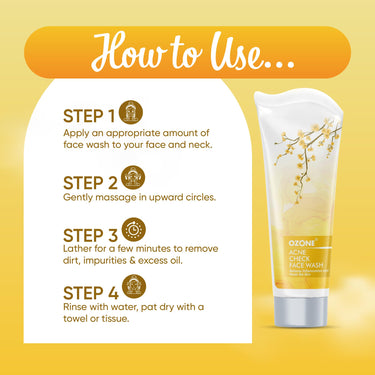 Ozone Acne Check Face Wash 100 G + Ozone Acne Check Hydrant 100 G - for Oily & Acne Prone Skin